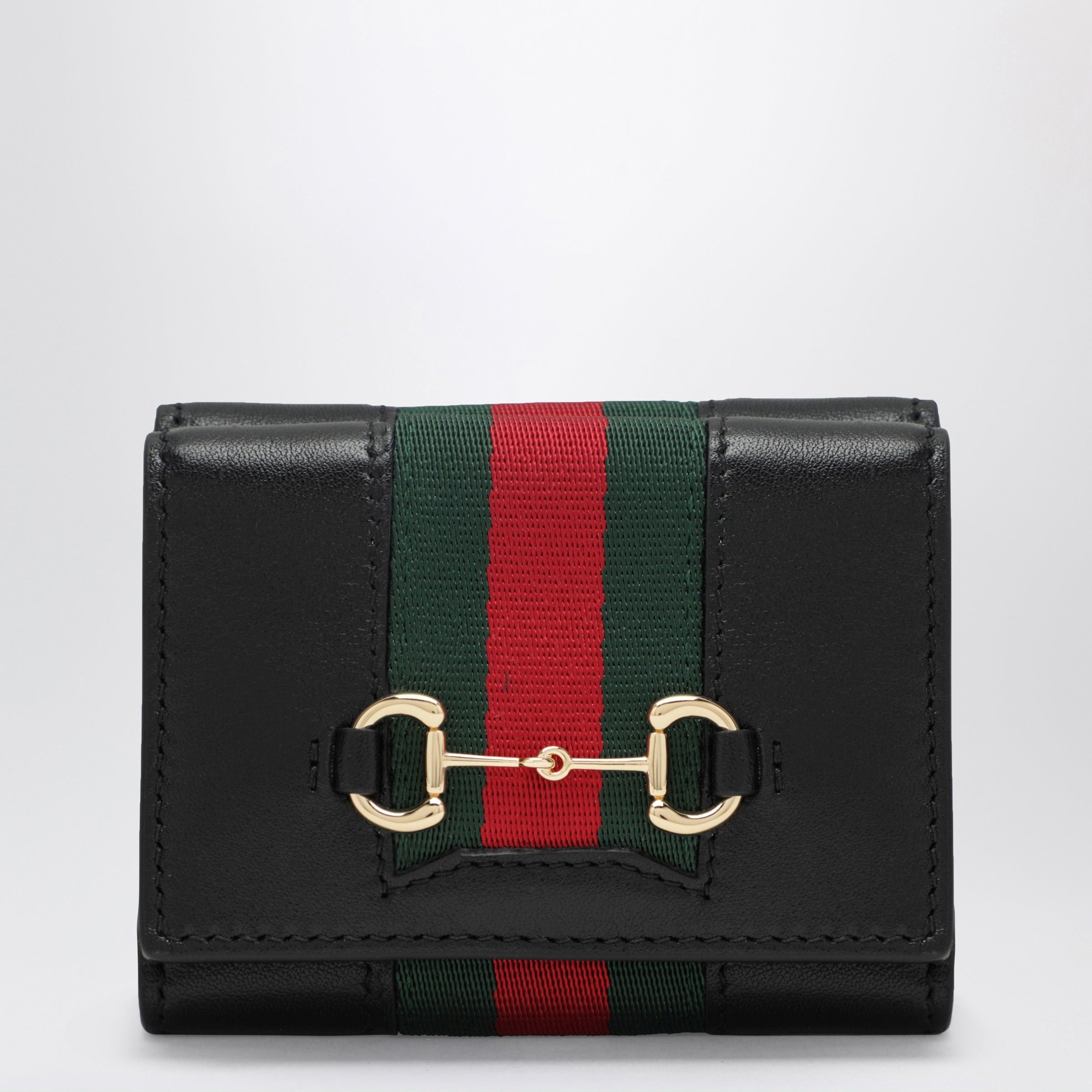 Gucci Gucci Small Tri-Fold Gucci Horsebit Web Wallet Size ONE SIZE - 1 Thumbnail