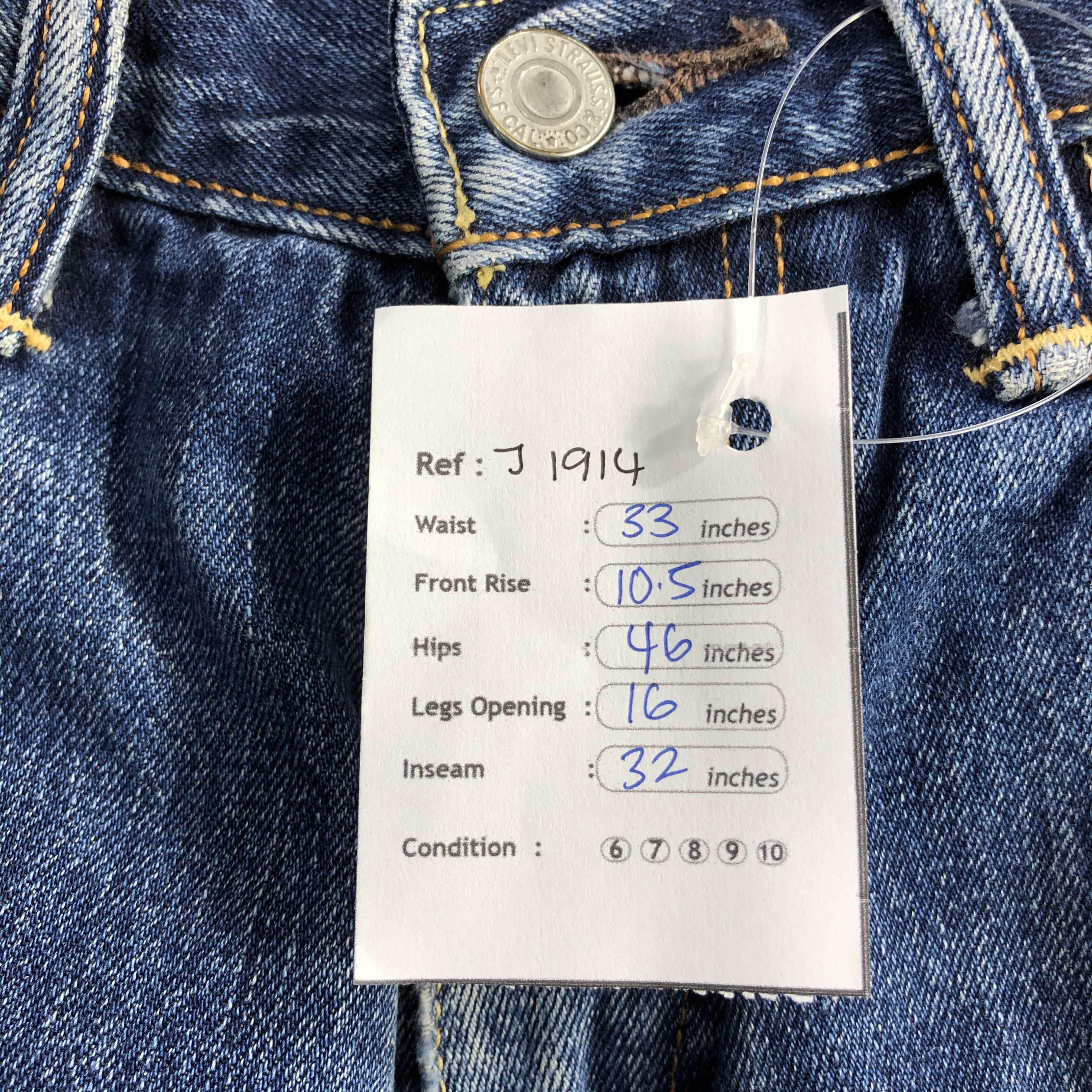 Levi's Vintage Blue Wash Levis 503 Jeans-J1914 Size US 33 - 16 Thumbnail
