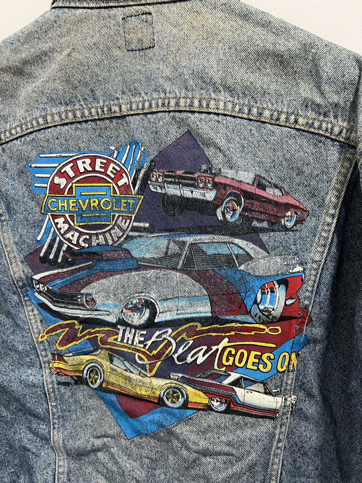 Lee Vintage 70s 80s Lee Denim Jacket Graphic Chevrolet racing Size US L / EU 52-54 / 3 - 7 Thumbnail