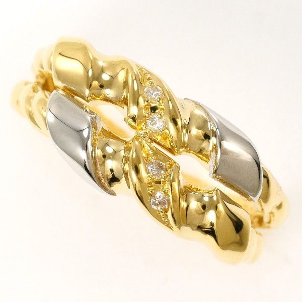 Luxuness Pt900 K18Yg Diamond Ring Jewelry Metal Ring in Silver, Women's