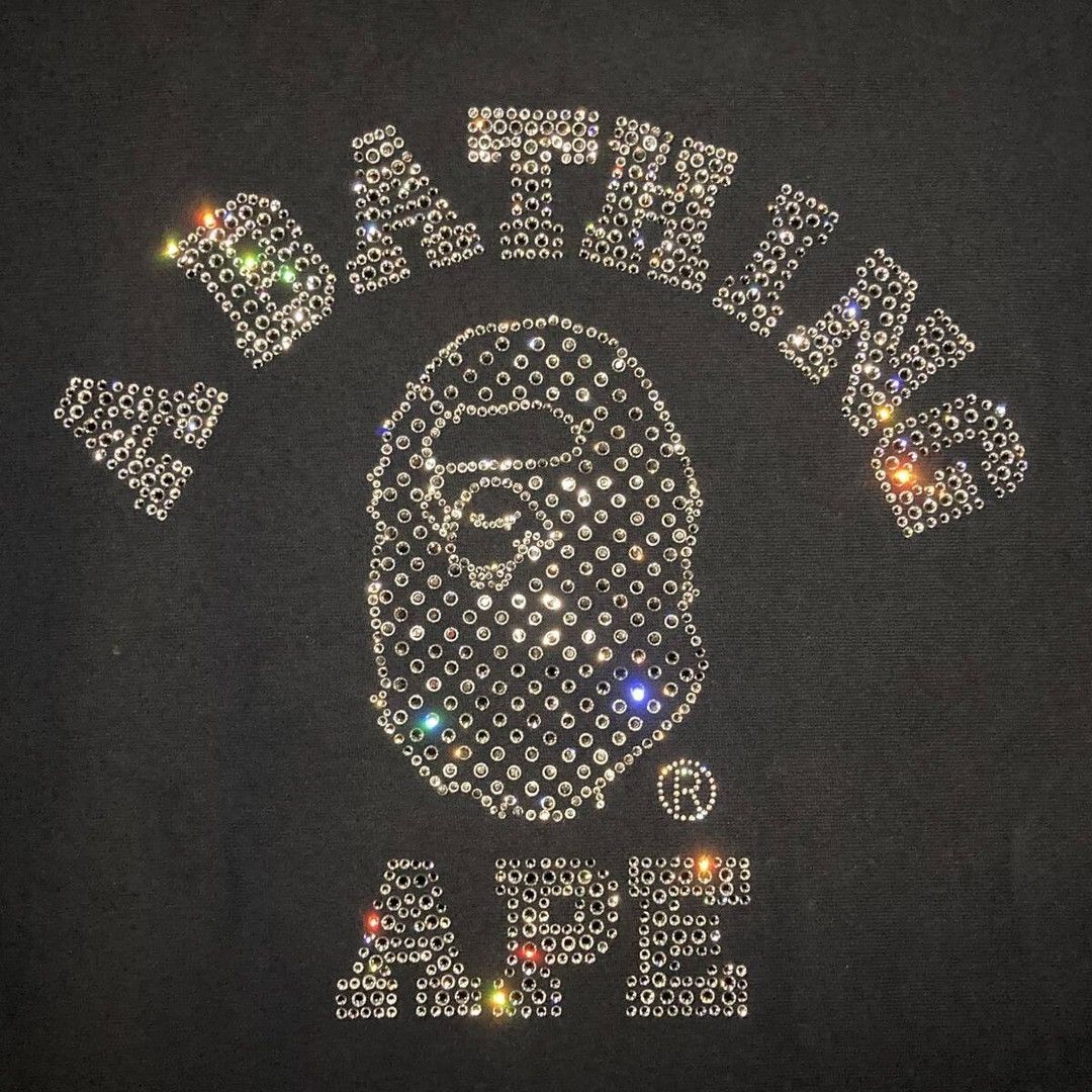 Bape × Nigo × Swarovski BAPE × Swarovski College Logo Sweat shirt APE NIGO Size US M / EU 48-50 / 2 - 3 Thumbnail
