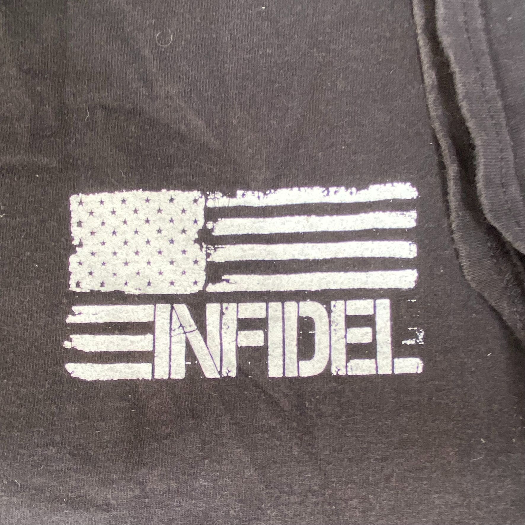 Hanes Vintage Y2K Infidel Military Shirt USA Army Marine Punk Tee Size US XXL / EU 58 / 5 - 6 Thumbnail