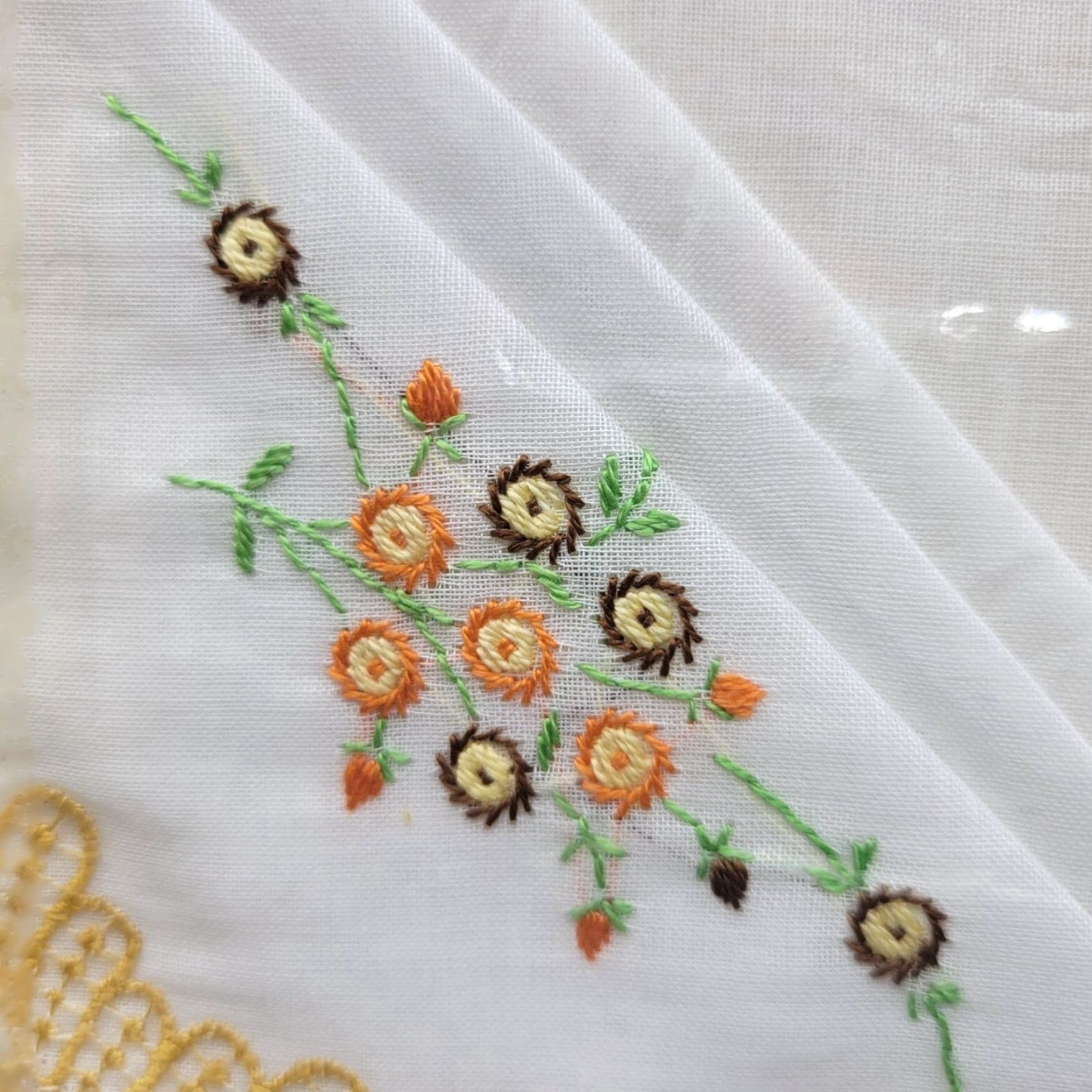 Vintage VINTAGE Handkerchiefs Embroidered Set of 2 in Decorative Box White Floral Never Used Ladies Mens Girls Boys Complex? Size ONE SIZE - 6 Thumbnail