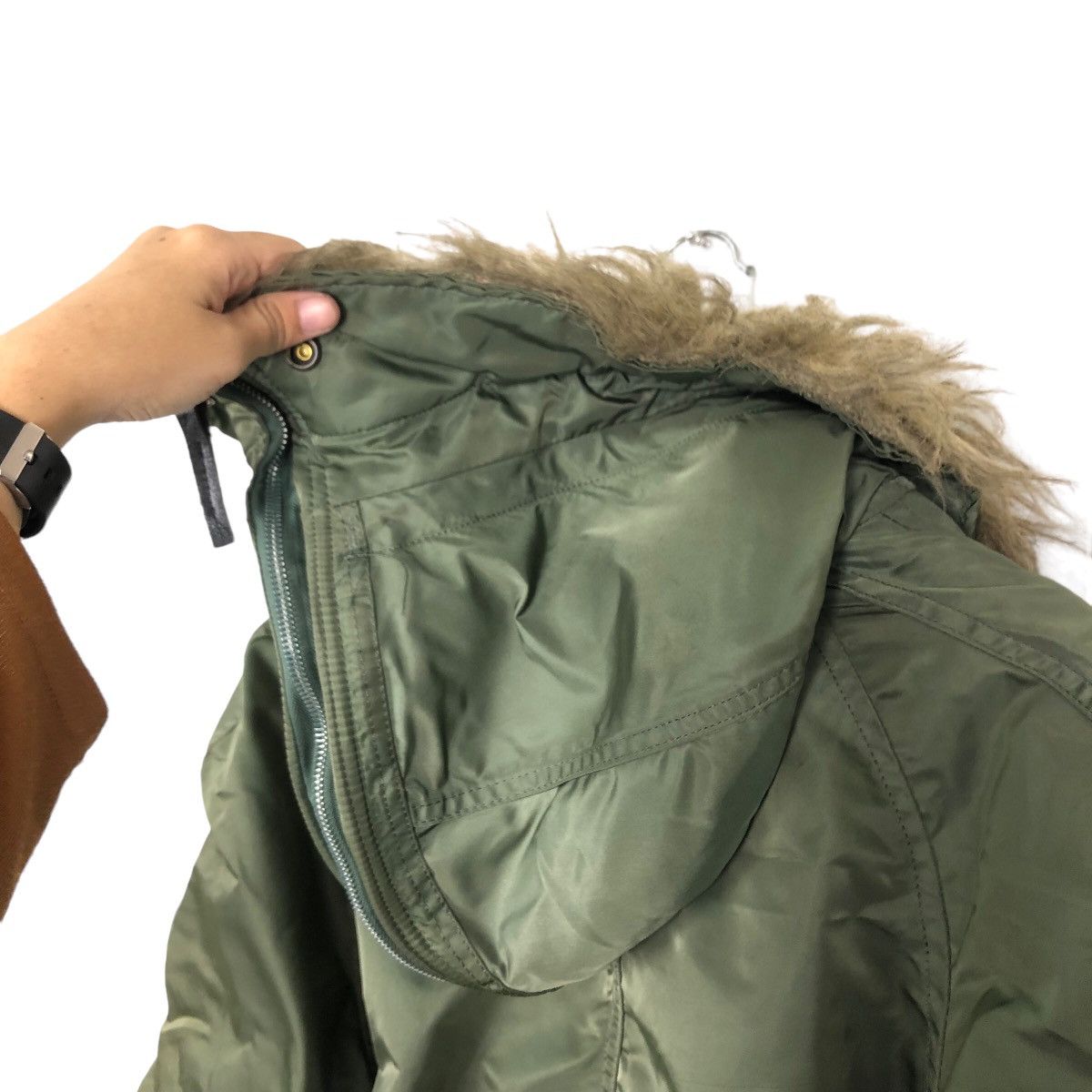 VINTAGE PARKA JACKET MINK FUR HOODIE ALPHA INDUSTRIES USA