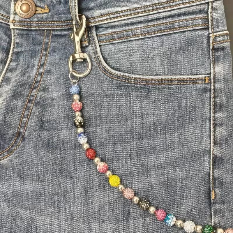 Designer Round Bead Rhinestone Colored Waist Chain Size ONE SIZE - 3 Thumbnail