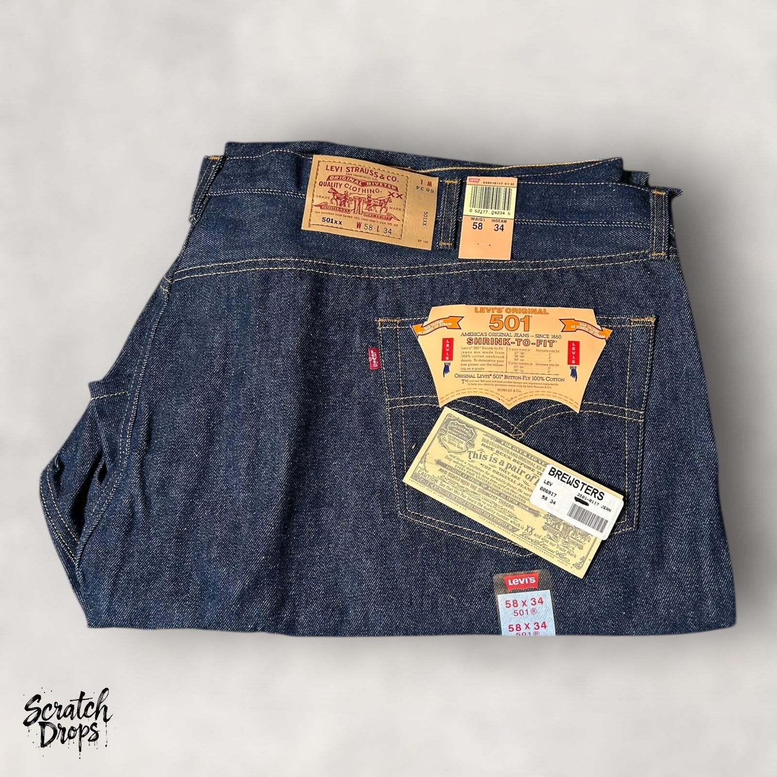 Levi's Vintage Levi’s 501xx Shrink-to-Fit Jeans In USA W58 L34 NWT Size US 42 / EU 58 - 1 Thumbnail