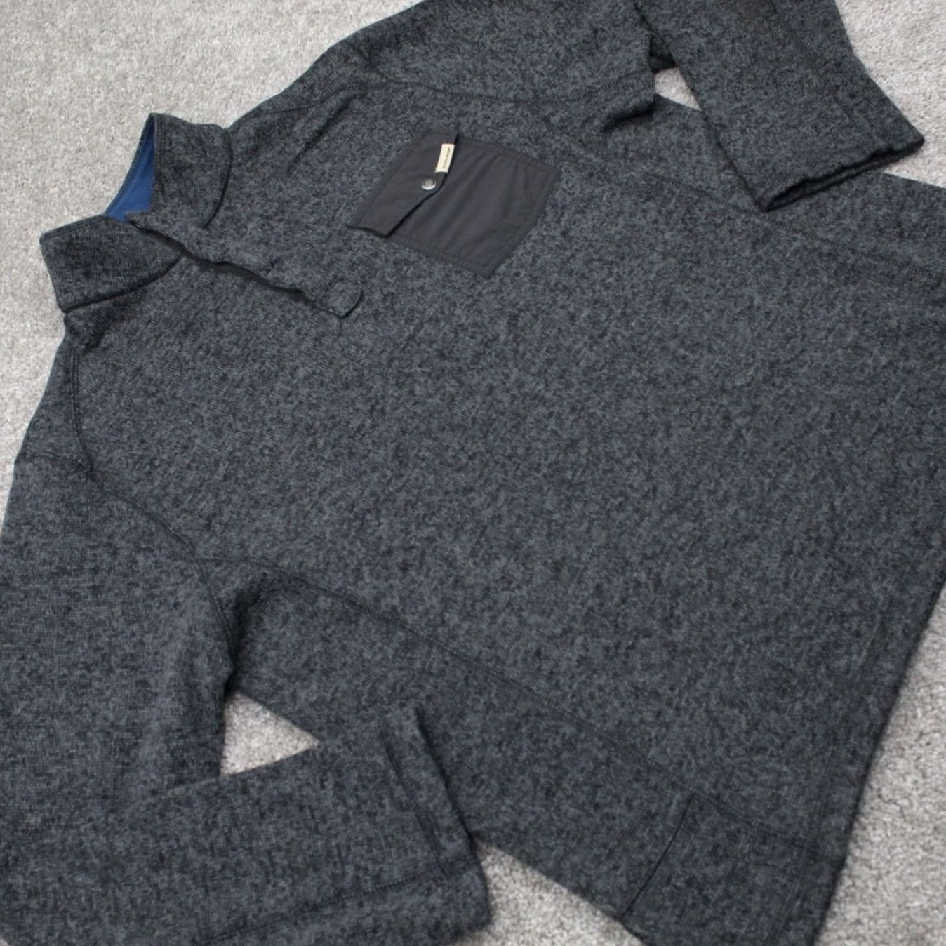 Vintage Woolrich Sweatshirt Mens Medium Gray 1/4 Snap L/S Pullover with Pocket Woolrich Sweatshirt Mens Medium Gray) Size US M / EU 48-50 / 2 - 7 Thumbnail