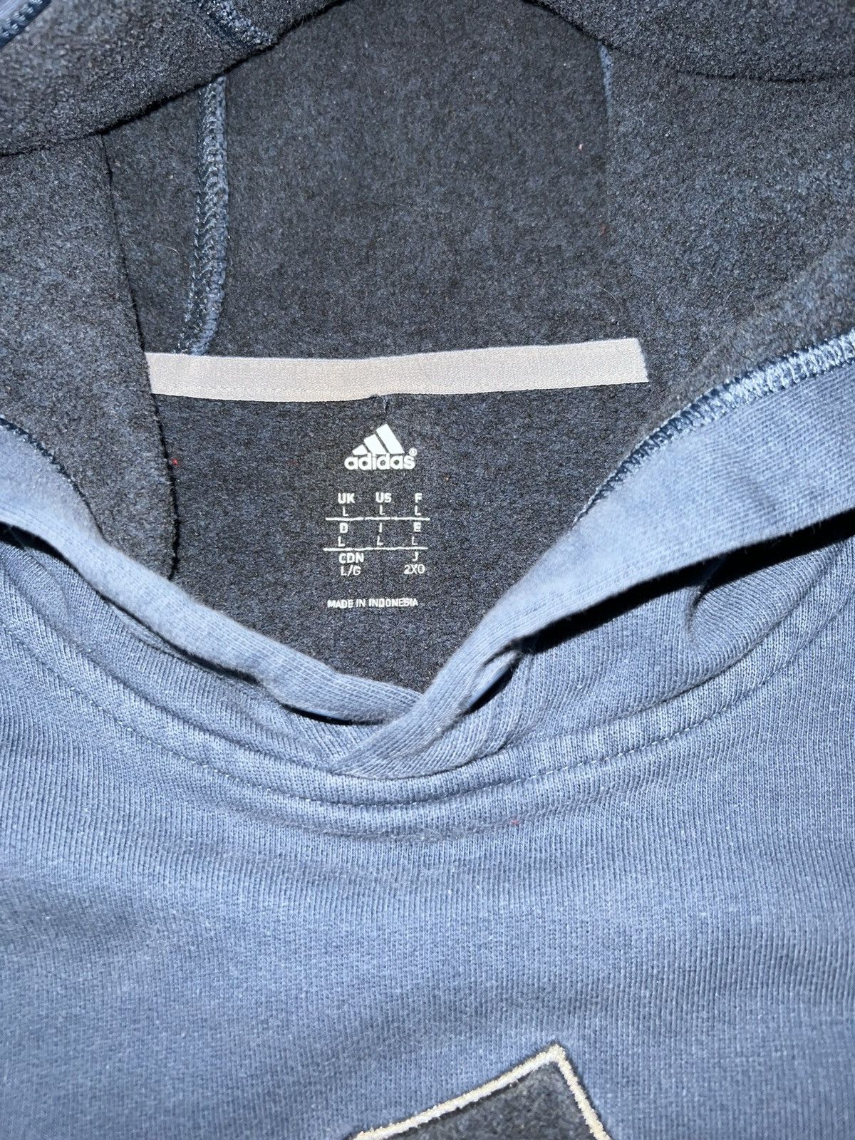 Adidas × Vintage Adidas Navy Vintage Logo Hoodie Size US L / EU 52-54 / 3 - 3 Thumbnail