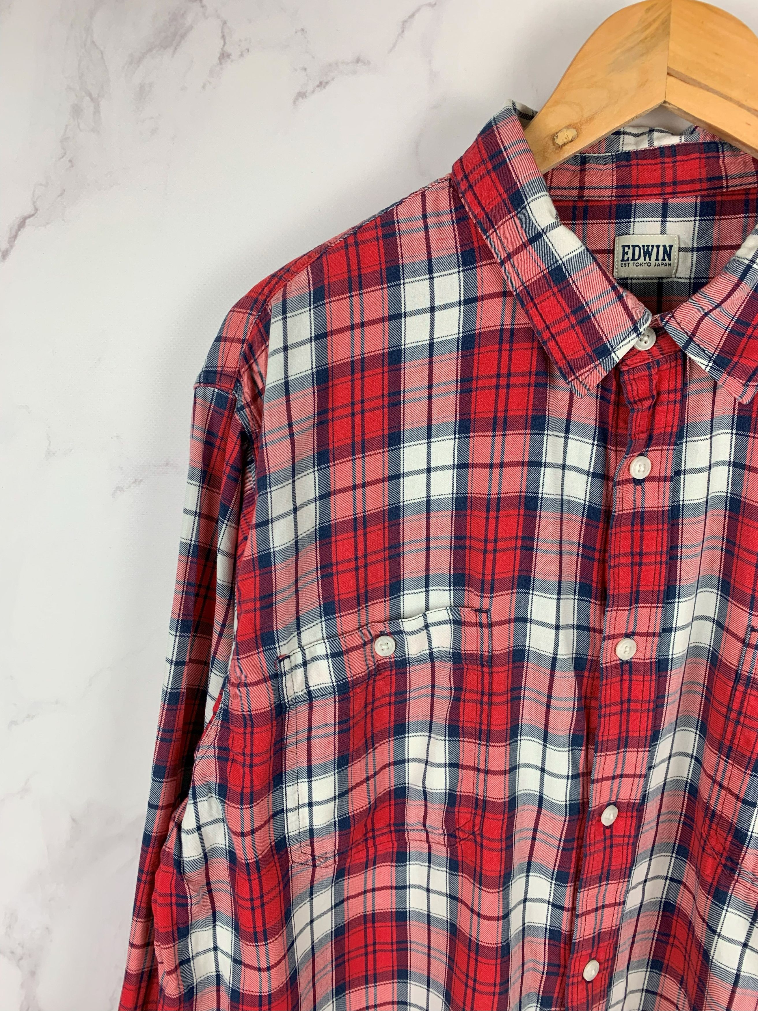 Edwin Edwin Streetwear Button Labour Shirt Checked Size XL Size US XL / EU 56 / 4 - 2 Thumbnail