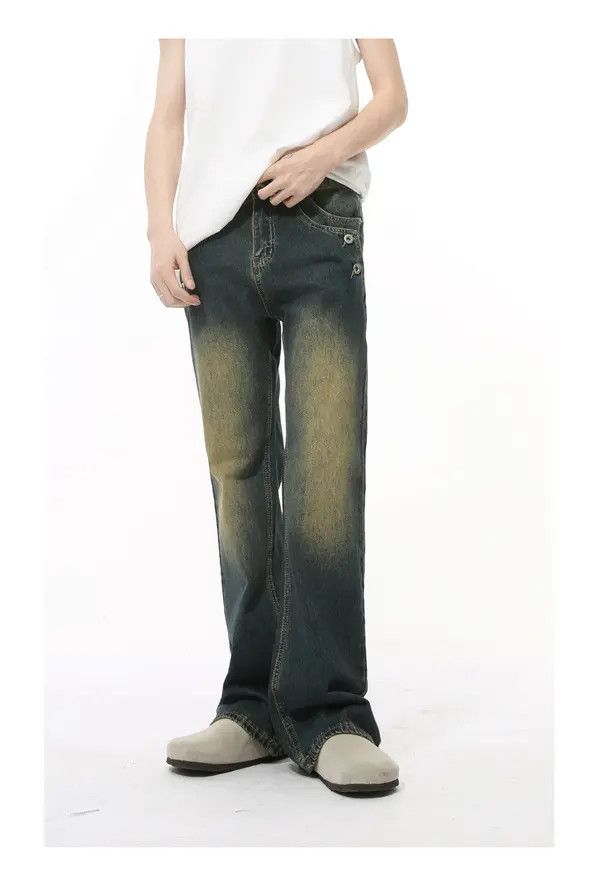 Japanese Brand Vintage cleanfit button design flared washed jeans Size US 32 / EU 48 - 5 Thumbnail