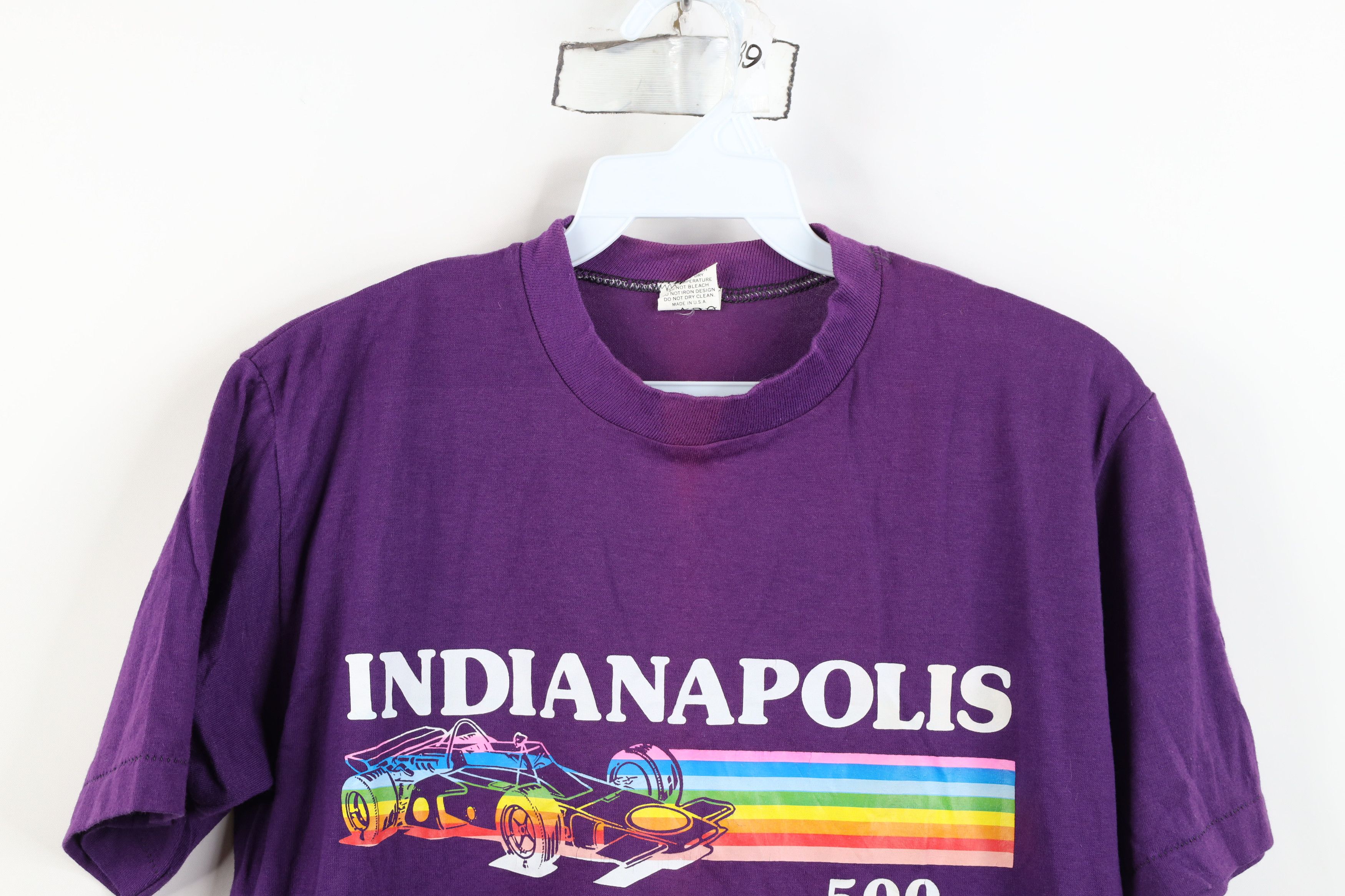Vintage Vintage 70s 80s Indianapolis 500 Racing T-Shirt Purple USA Size M / US 6-8 / IT 42-44 - 2 Thumbnail