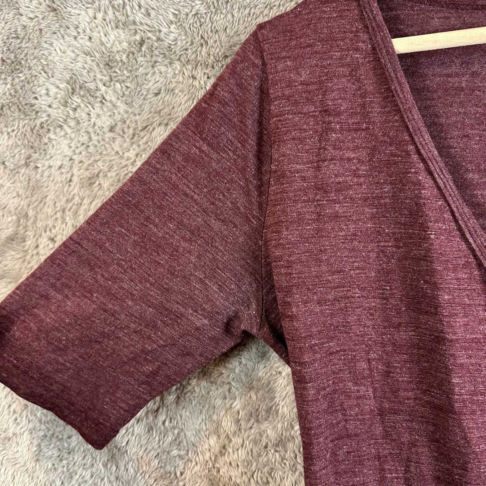 Prana Prana Maroon Wool Short Sleeve V-Neck Faux Wrap Dress M Size M / US 6-8 / IT 42-44 - 5 Thumbnail