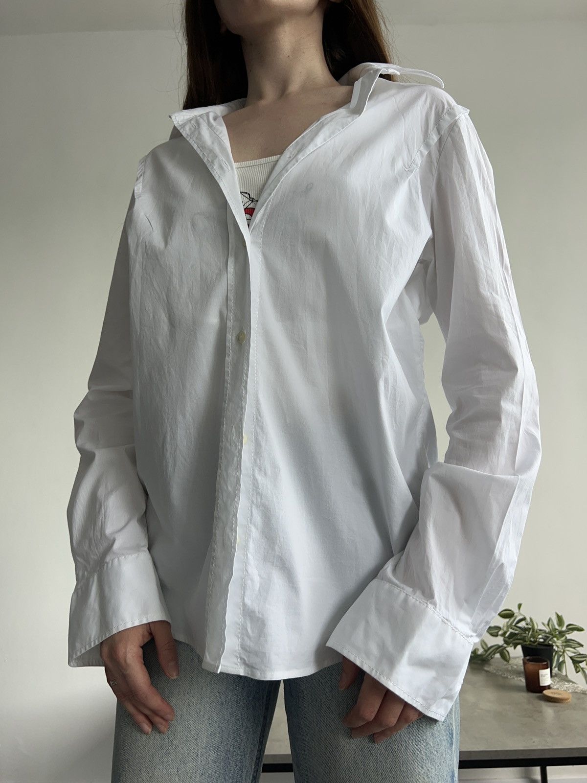 Maison Margiela Maisonmargiela women’s white button down top shirt Size L / US 10 / IT 46 - 17 Thumbnail