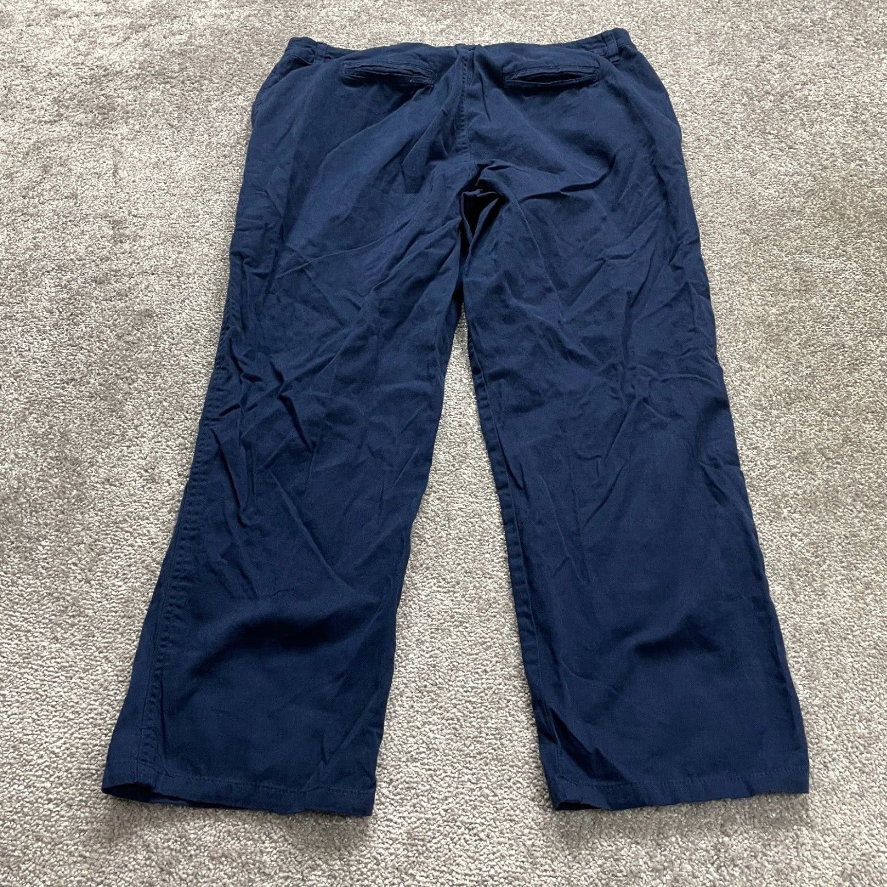 Vintage VINTAGE? Wait—No. Woman Within Chino Pants Women Plus Size 18W Navy Blue Straight Leg Cotton 38x28 Size 40" / US 18 - 2 Thumbnail