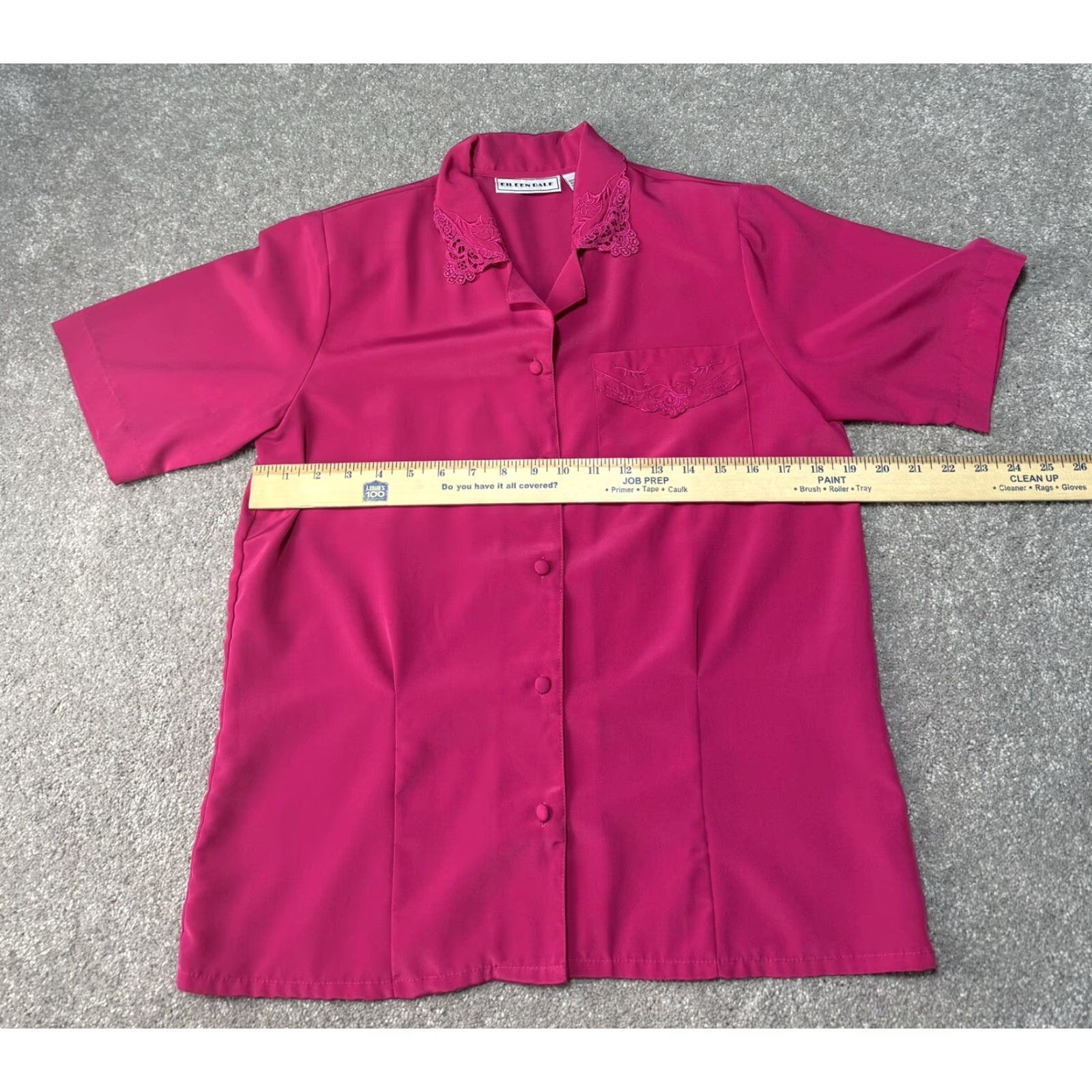 Vintage VINTAGE 80s Hot Pink Top Womens 8 Shoulder Pads Korea Dainty Lace Fairy Barbie Shirt 1980s Pink Womens 8 Size M / US 6-8 / IT 42-44 - 5 Thumbnail