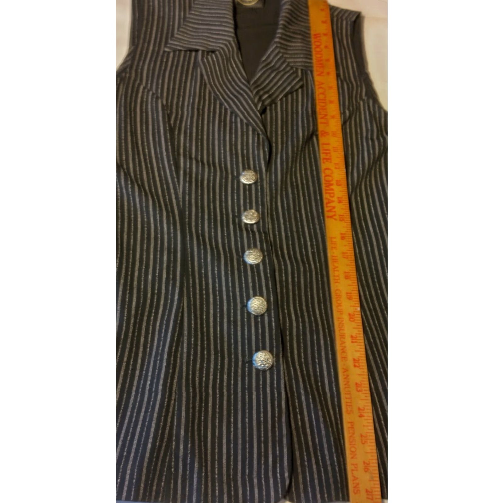Vintage VA for Victoria Ashley Shirt 5/6 Size Sleeveless Blazer Black Goth Grunge Button Vintage Yes Size S / US 4 / IT 40 - 6 Thumbnail