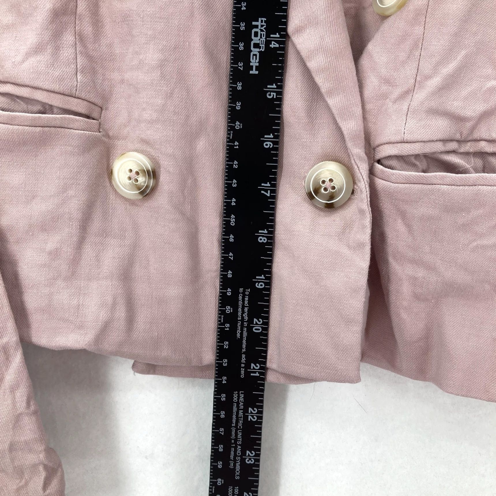 Anthropologie Maeve Blazer Womens Medium Pink Linen Blend Double Breasted Office Shirt Size M / US 6-8 / IT 42-44 - 7 Thumbnail