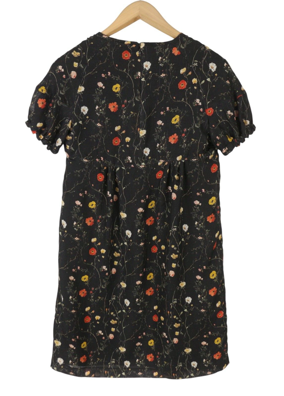 R13 RAGLAN SLEEVE BABYDOLL S Floral Black Wool Silk Dress 89923 Size S / US 4 / IT 40 - 5 Thumbnail