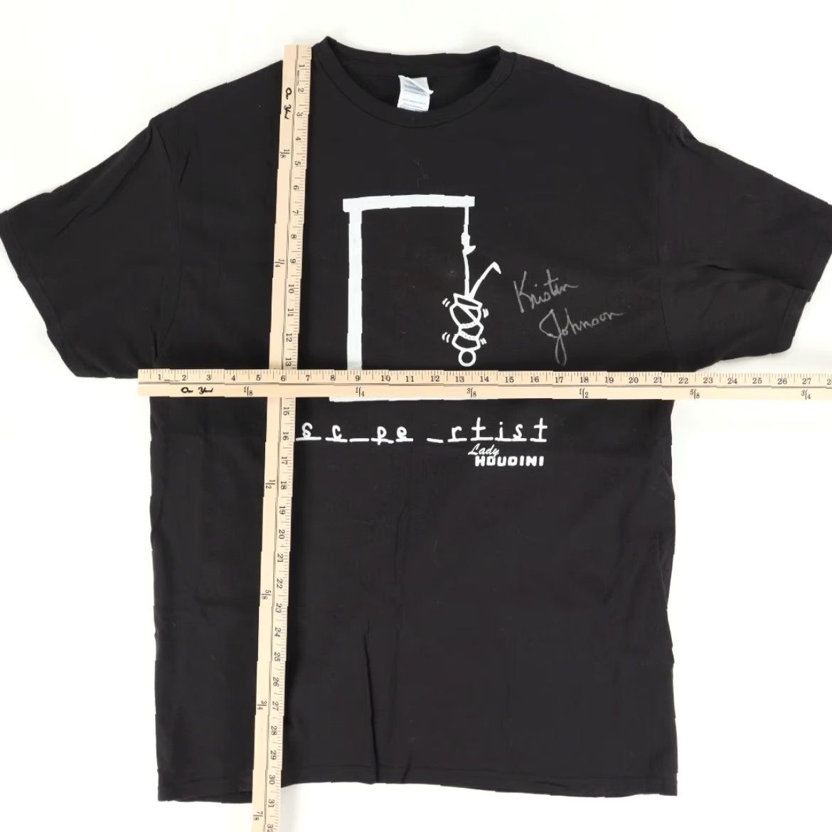 Delta VINTAGE Delta Lady Houdini Hangman Autographed Solid T-Shirt Black Men XL Size US XL / EU 56 / 4 - 3 Thumbnail