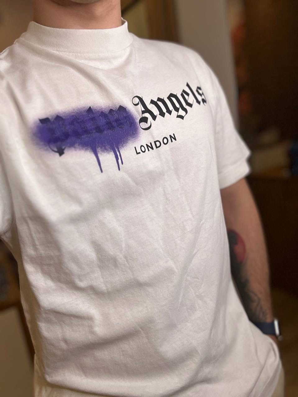 Palm Angels Palm Angels White/Purple Centr Logo M Size US M / EU 48-50 / 2 - 9 Thumbnail