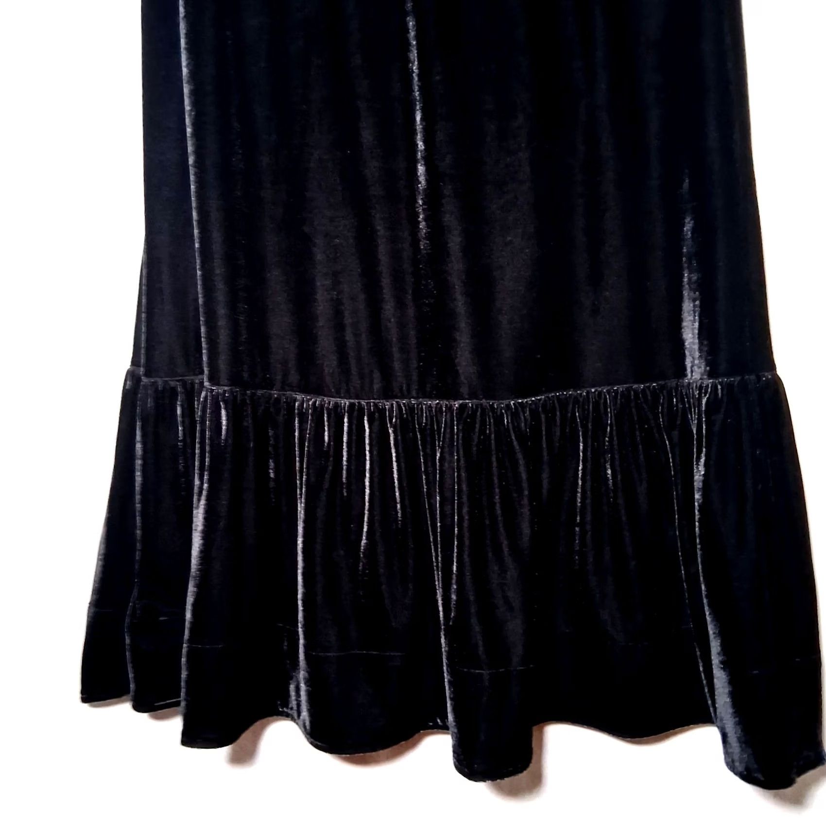 Soft Surroundings Soft Surroundings Skirt Large Long Black Velour Riffle Whimsigoth Dark Fairy Size 36" / US 14 / IT 50 - 4 Thumbnail