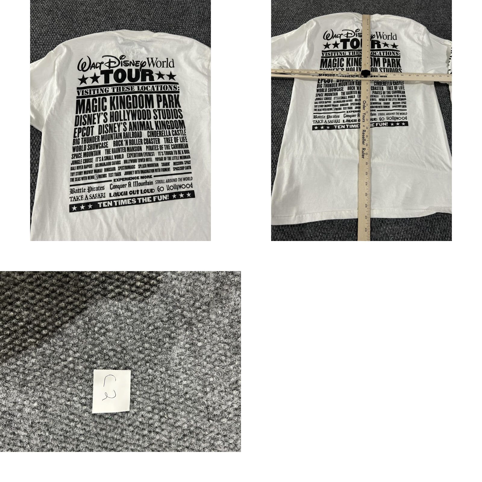 Disney Disney Shirt Mens Medium White Walt Disney World Tour 2010 Mickey Long Sleeve Crew Neck Graphic Print Size US M / EU 48-50 / 2 - 8 Thumbnail
