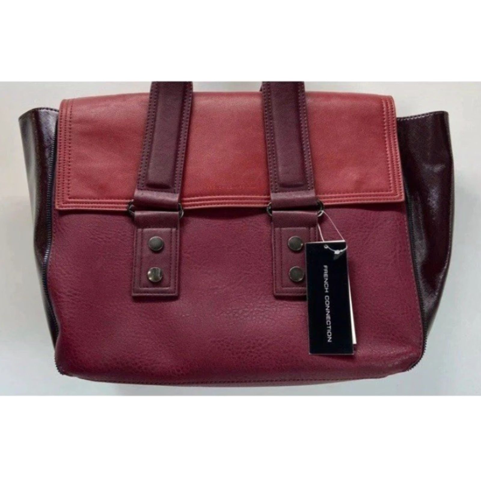French Connection **DESIGNER Women’s French Connection Burgundy TwoTone Tote Purse** User: DESIGNER Women’s French Connection Burgundy TwoTone Tote Purse Size ONE SIZE - 3 Thumbnail