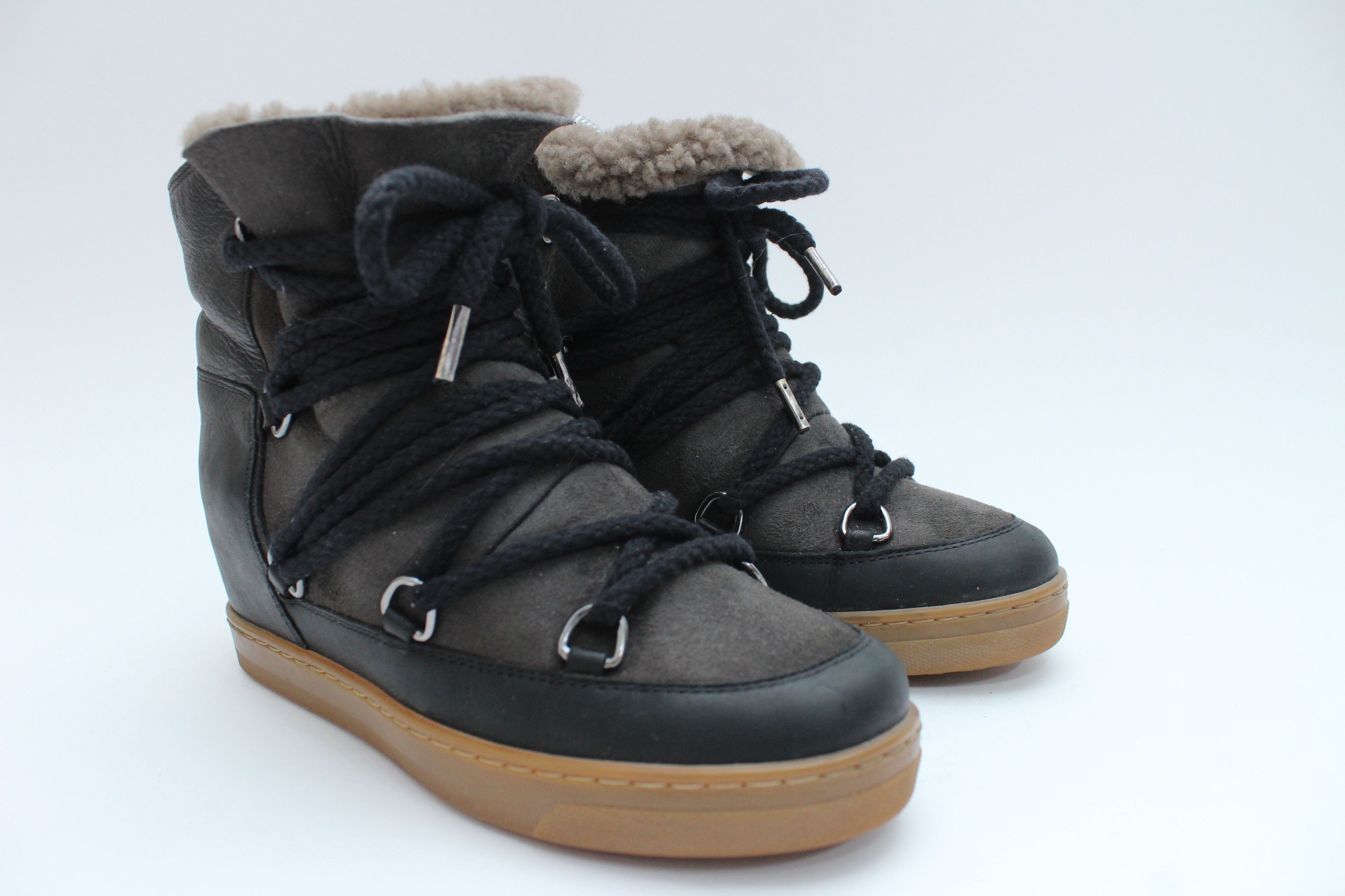 Isabel Marant Isabel Marant Nowles Shearling-Lined Leather Ankle Boots 36 Size US 6 / IT 36 - 1 Thumbnail