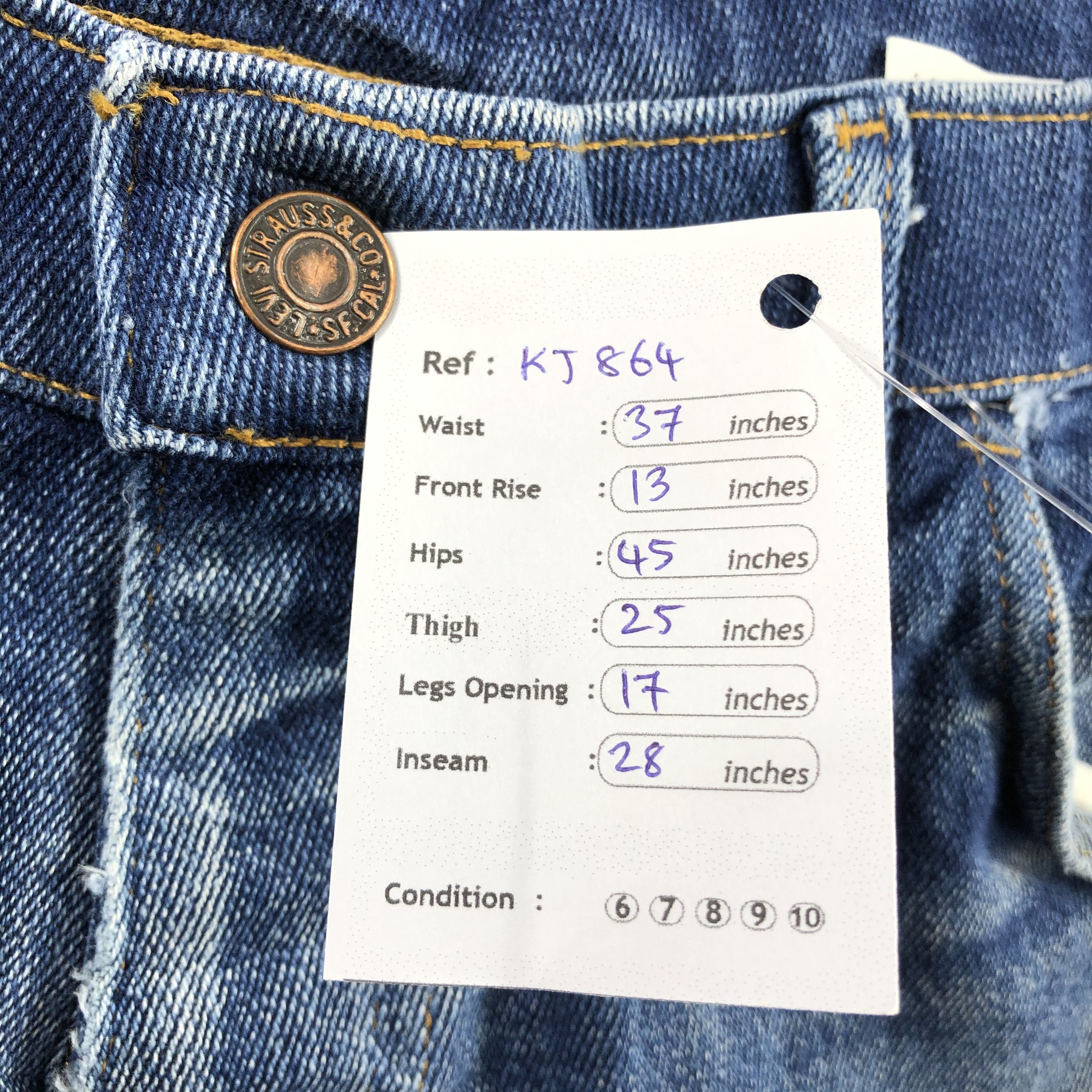 Levi's Vintage Levis 547 Jeans Blue Wash Denim KJ864 Size US 37 - 15 Thumbnail