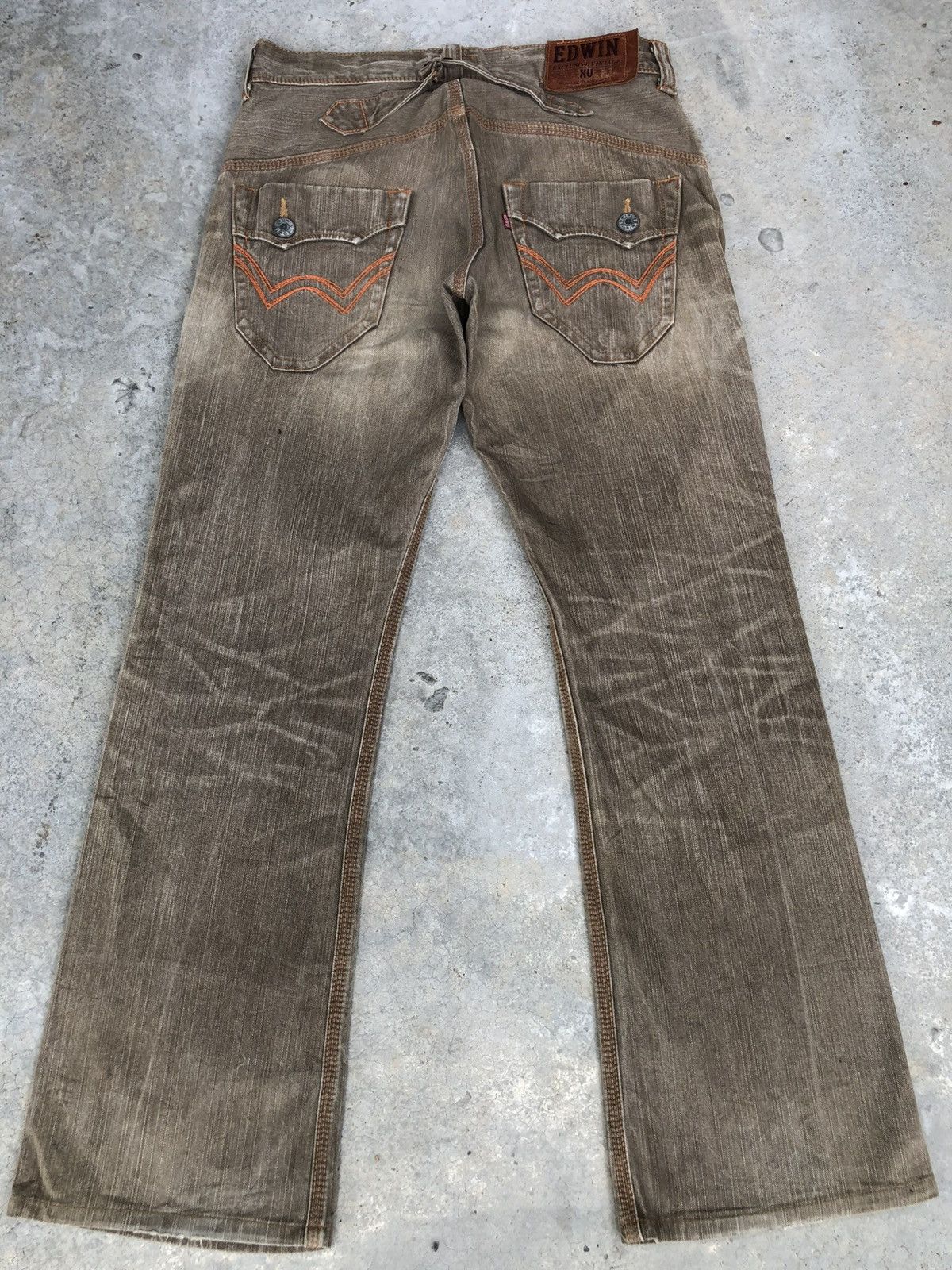 If Six Was Nine Japanese Edwin Exclusive Flared Jeans Distressed Bootcut Size US 33 - 2 Thumbnail
