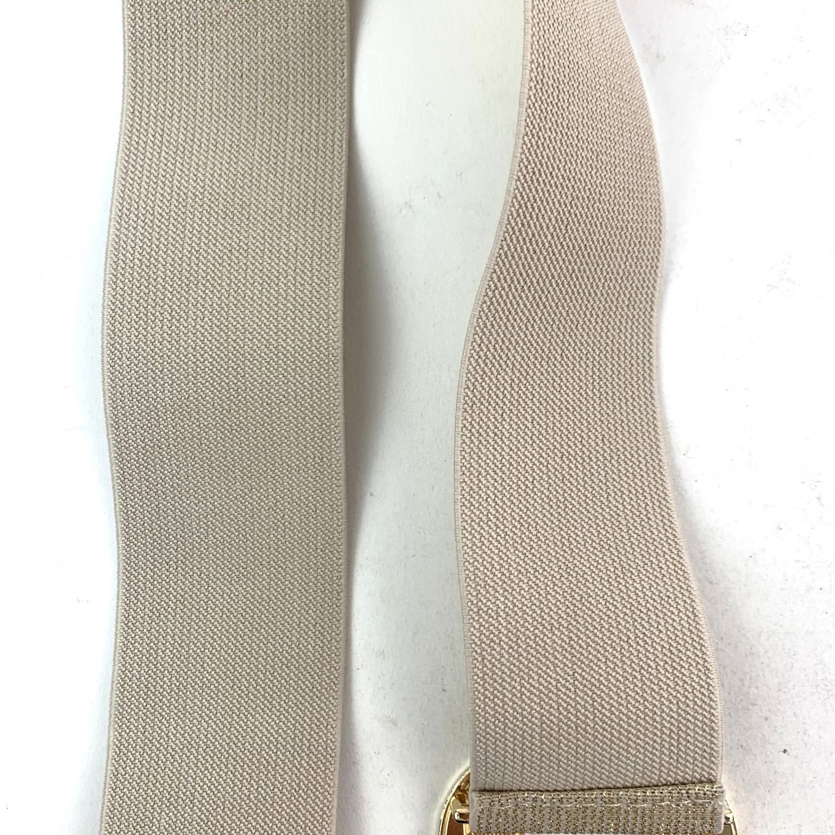Vintage VINTAGE Buckle Elastic Stretch Belt Gold Tone Shimmer Metallic 42" Glam Disco Womens Size ONE SIZE - 7 Thumbnail