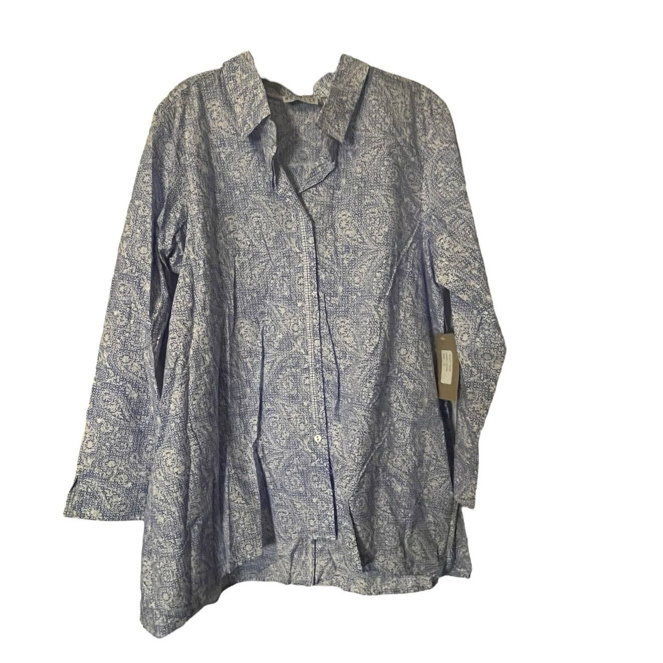 Habitat Habitat Clothes To Live In white blue button down Sz S 18328 Size S / US 4 / IT 40 - 1 Thumbnail