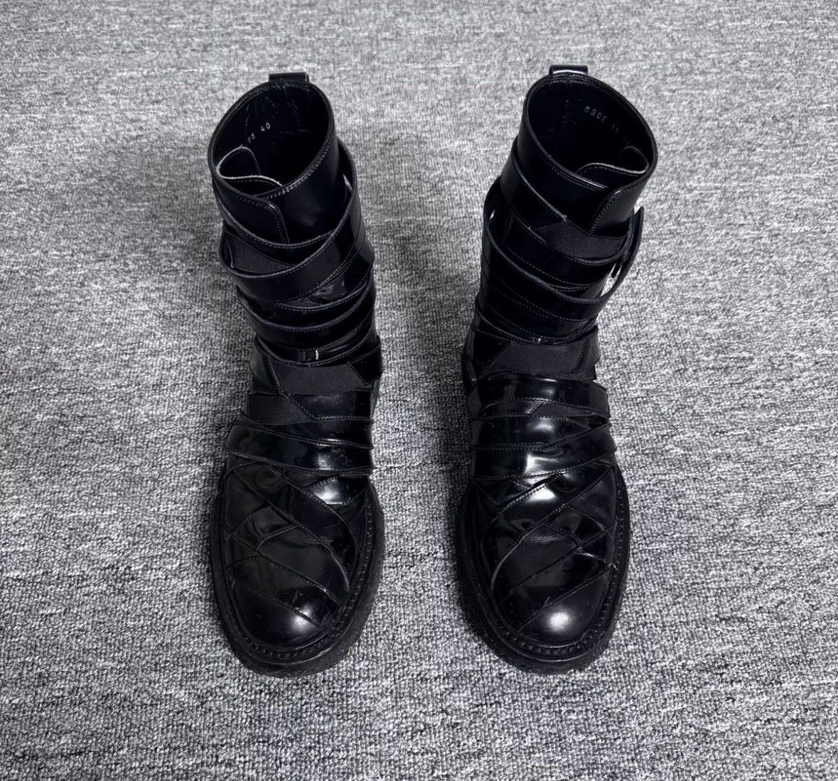Dior Dior 08fw show leather boots with patent leather straps boo Size US 7 / EU 40 - 2 Thumbnail