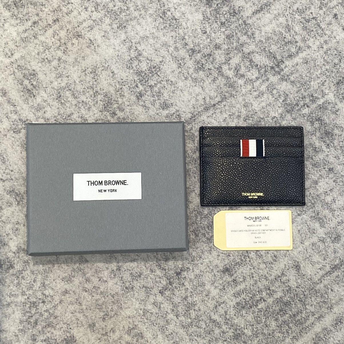 Thom Browne THOM BROWNE Pebbled Leather Card Holder Size ONE SIZE - 1 Thumbnail