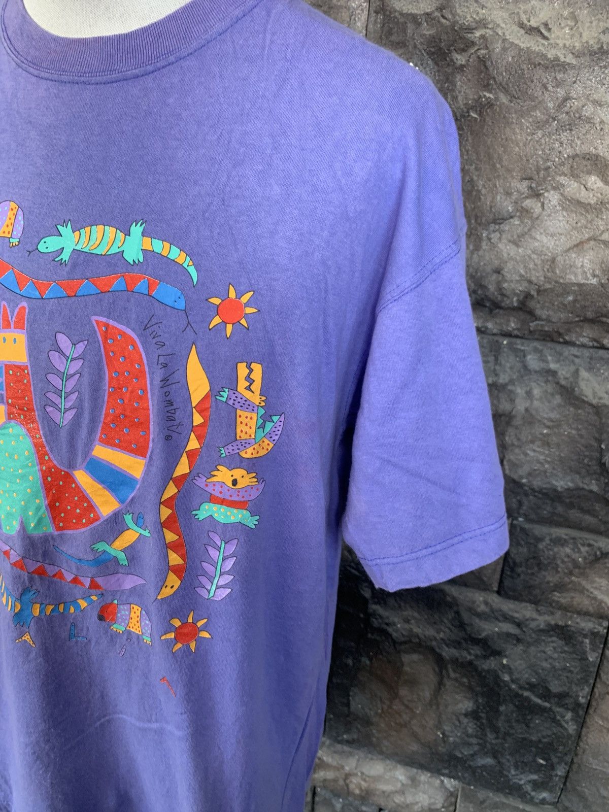 Arts & Science Vintage 90s Viva La Wombat Australian Art T shirt Size US M / EU 48-50 / 2 - 4 Thumbnail