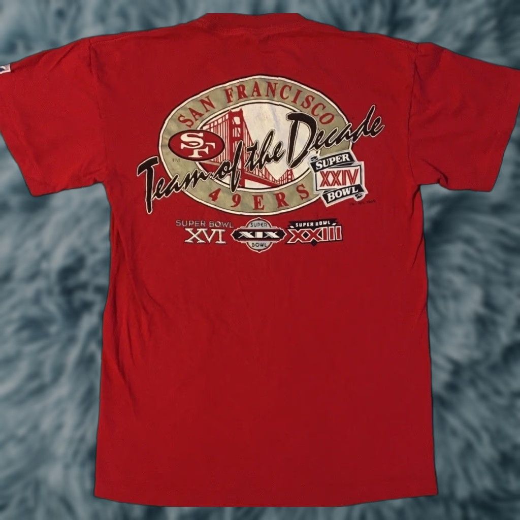 Vintage VINTAGE 90s San Francisco 49ers Team Of The Decade Shirt S Red Mens T-Shirt Football San Francisco 49ers 80s Grunge Retro Vintage USA Sports Size US S / EU 44-46 / 1 - 1 Thumbnail