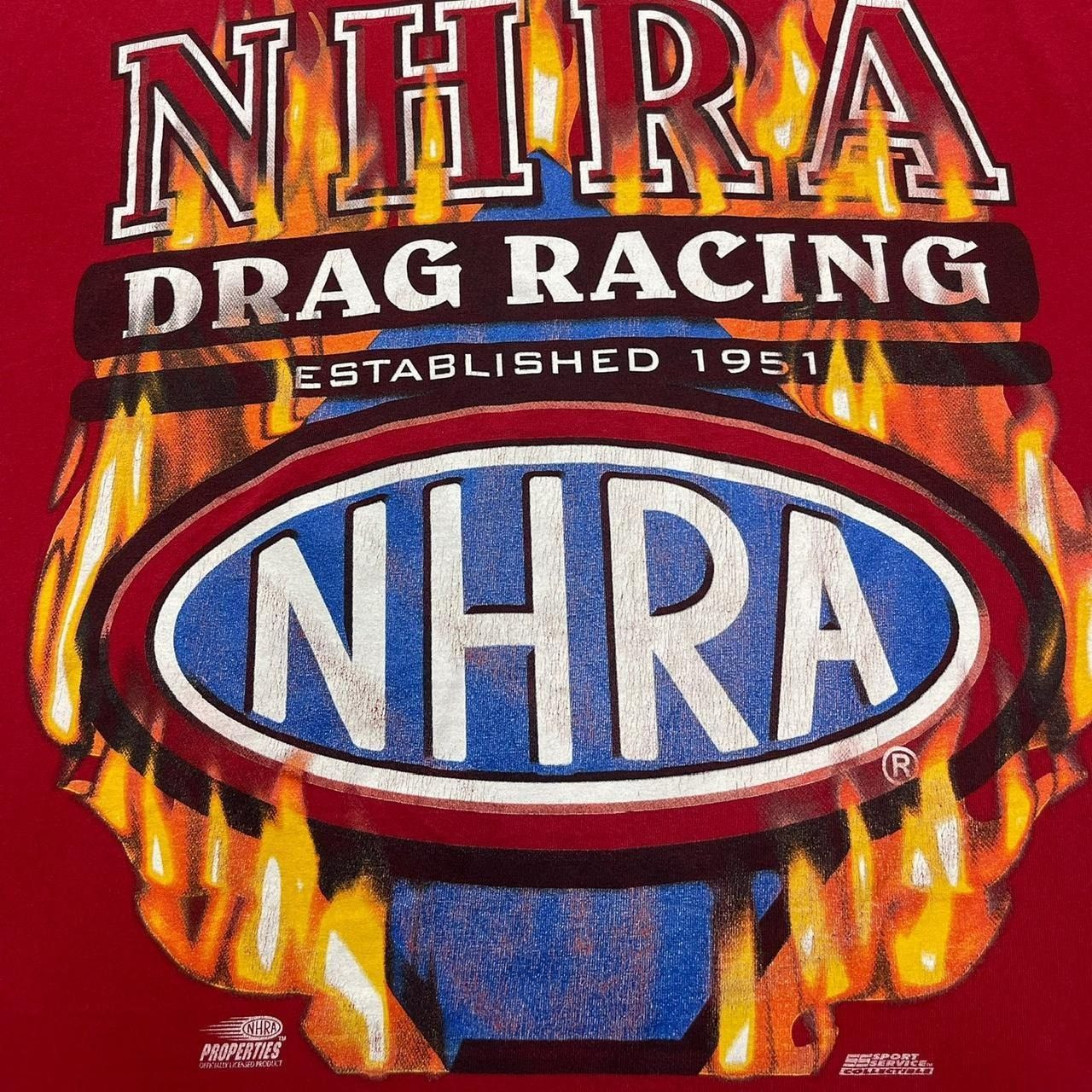 Jerzees × NASCAR × Vintage Vintage NHRA Drag Racing Flames T-Shirt Size US L / EU 52-54 / 3 - 3 Thumbnail