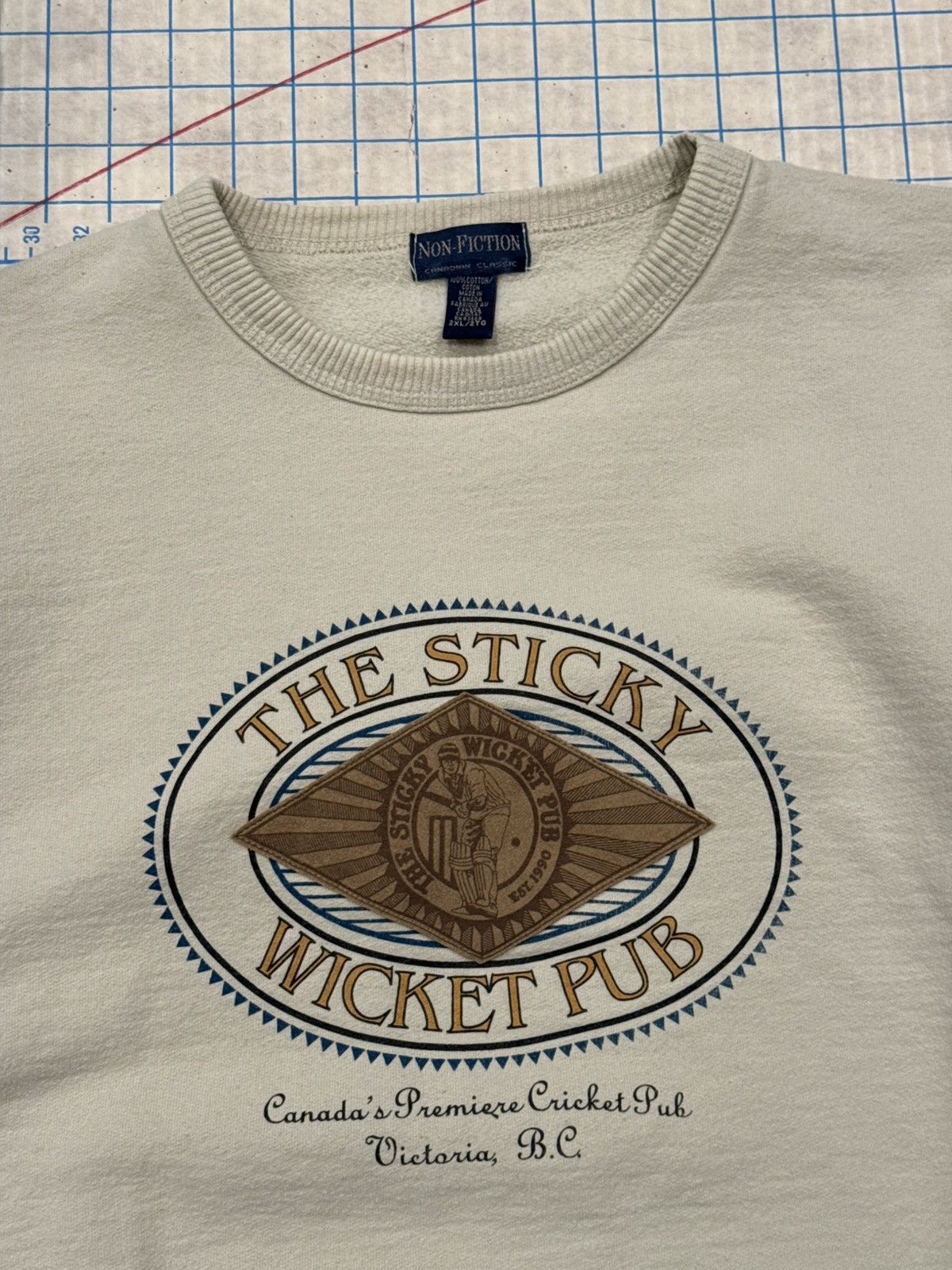 Vintage Vintage The Sticky Wicket Cricket Pub Victoria BC Crewneck Size US XXL / EU 58 / 5 - 5 Thumbnail