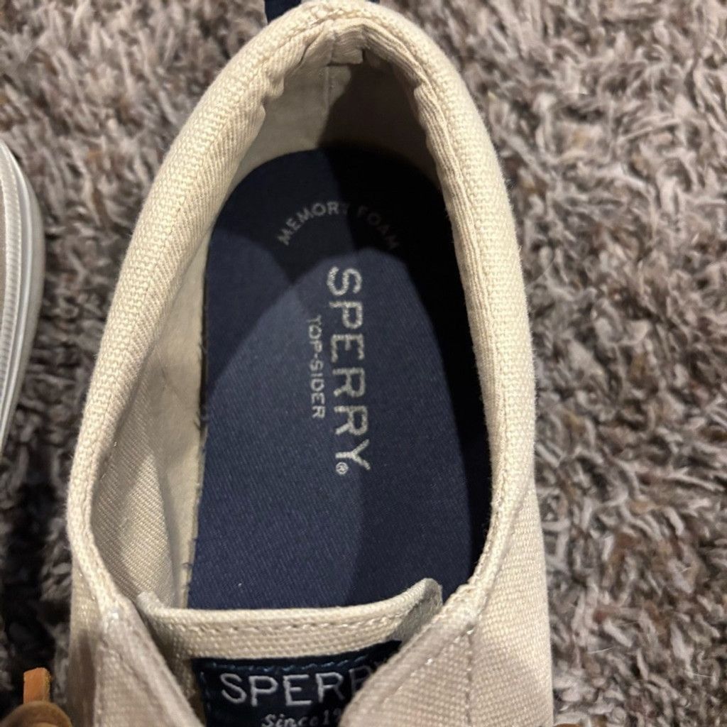 Sperry Sperry Beige Canvas Shoes with Tan Laces Size US 8.5 / IT 38.5 - 4 Thumbnail
