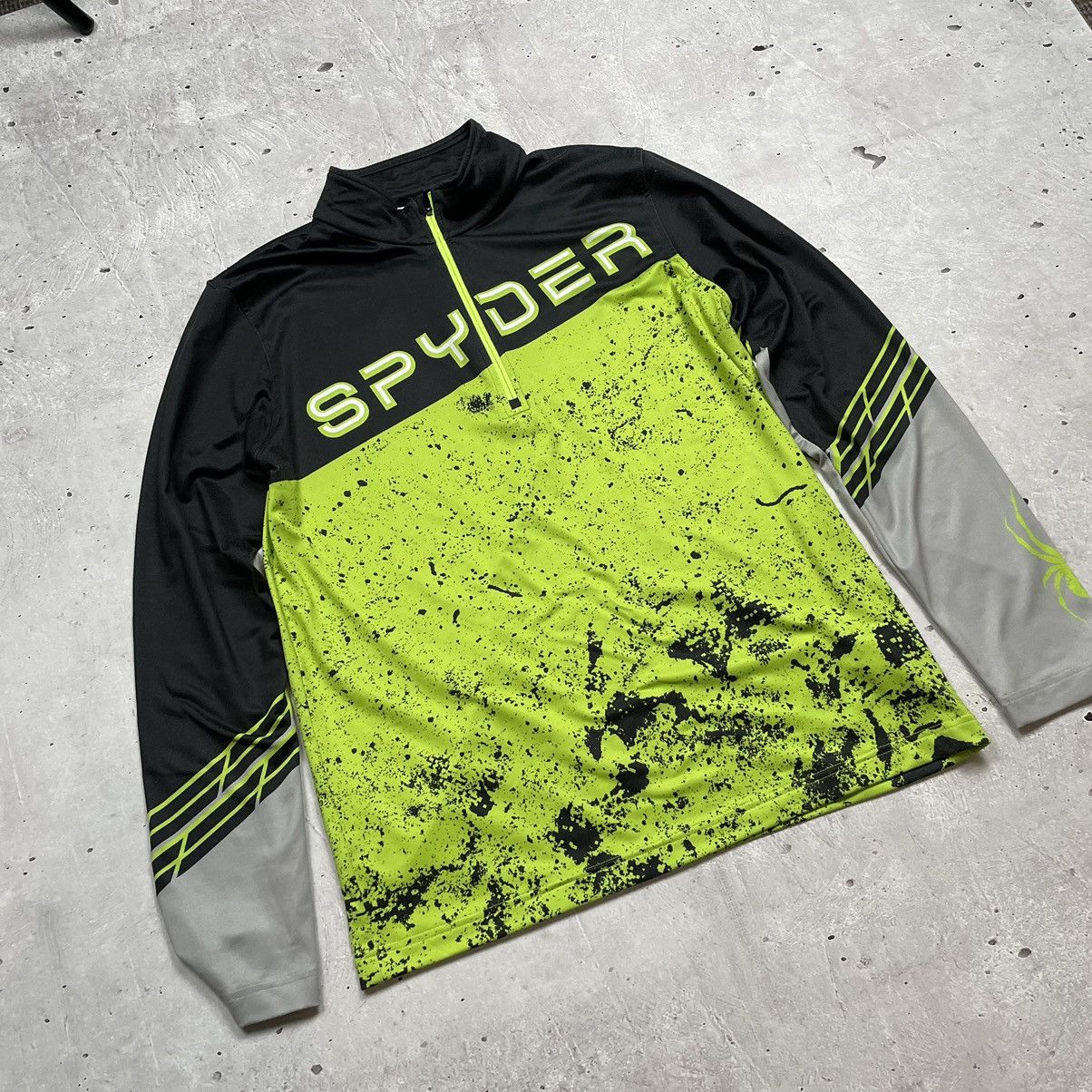Japanese Brand × Spyder SPYDER zip T-neck pullover men’s color neon green y2k rave Size US L / EU 52-54 / 3 - 3 Thumbnail