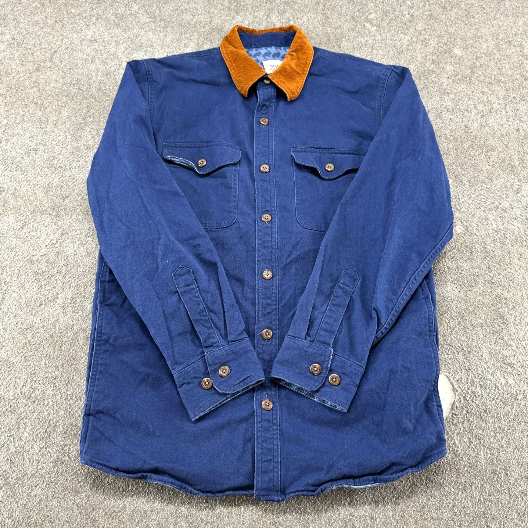 Lands' End Lands' End Shirt Men M Blue Corduroy Button Up Long Sleeve Cotton Blake Shelton 90s Vintage? No Size US M / EU 48-50 / 2 - 2 Thumbnail