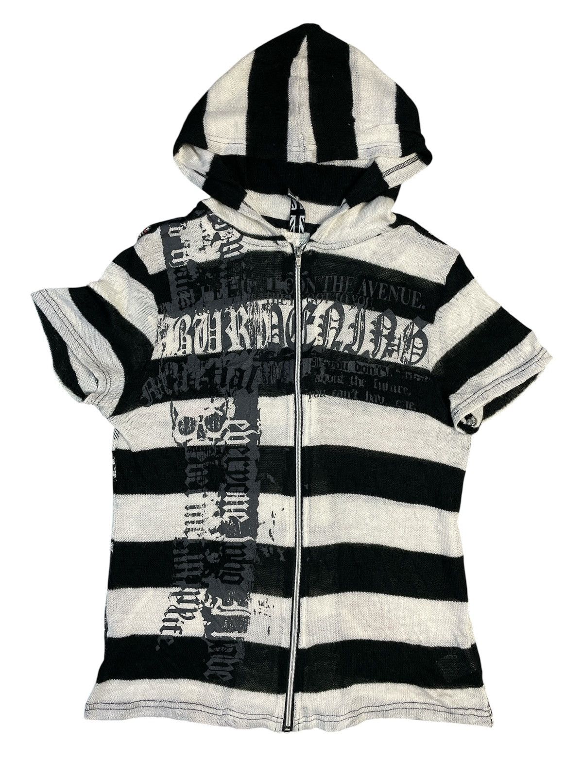 Seditionaries Y2K Ragout Union Jack Skull Print Knit Hoodie Punk Size S / US 4 / IT 40 - 2 Thumbnail