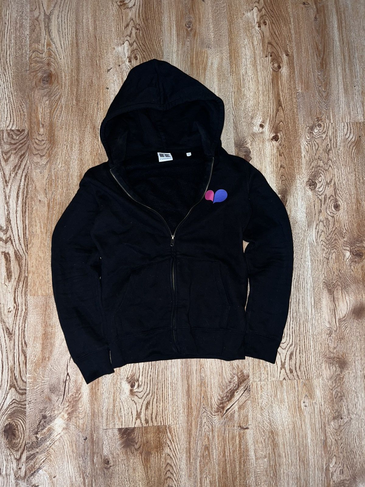 Russell Athletic × Vintage Vintage Russell Athletic Zip Up Hoodie Black Lowe Size US S / EU 44-46 / 1 - 1 Thumbnail