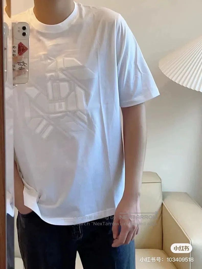 Hermes Hermes White leather-paned short-sleeve T-shirt Size US L / EU 52-54 / 3 - 7 Thumbnail