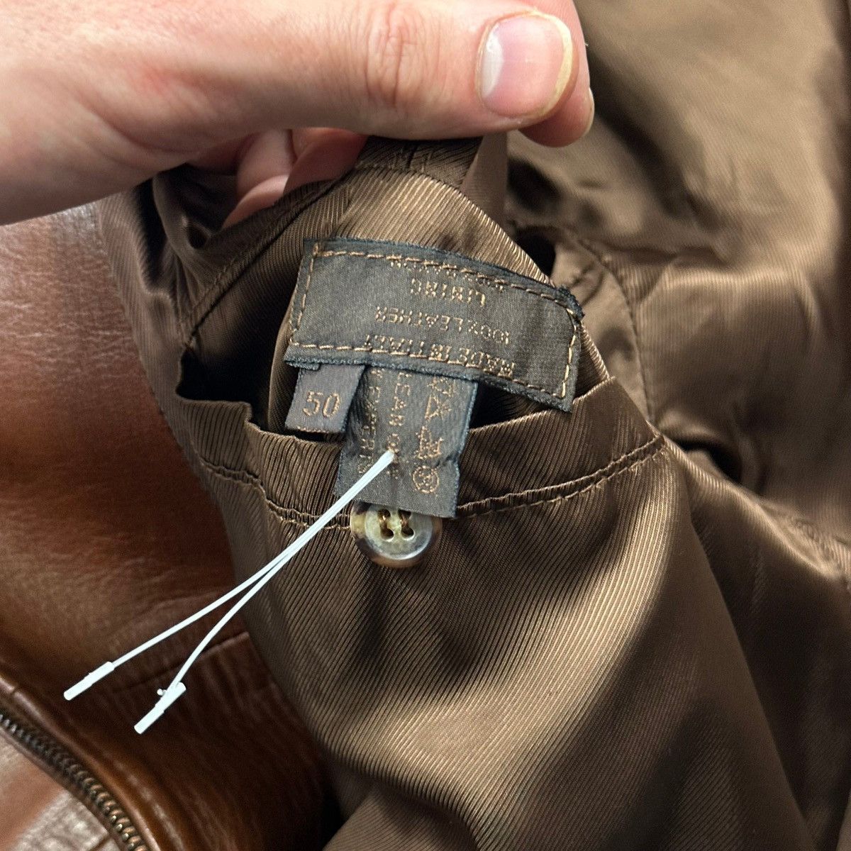 Prada Prada Milano FW98 Whiskey Leather Lined Zip Work Jacket IT50 Size US L / EU 52-54 / 3 - 14 Thumbnail