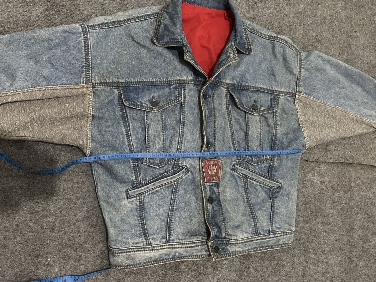 5351 POUR LES HOMMES Two-Tone Indigo Denim Jacket Gray Sleeve Panels & Red Lining Size US L / EU 52-54 / 3 - 17 Thumbnail