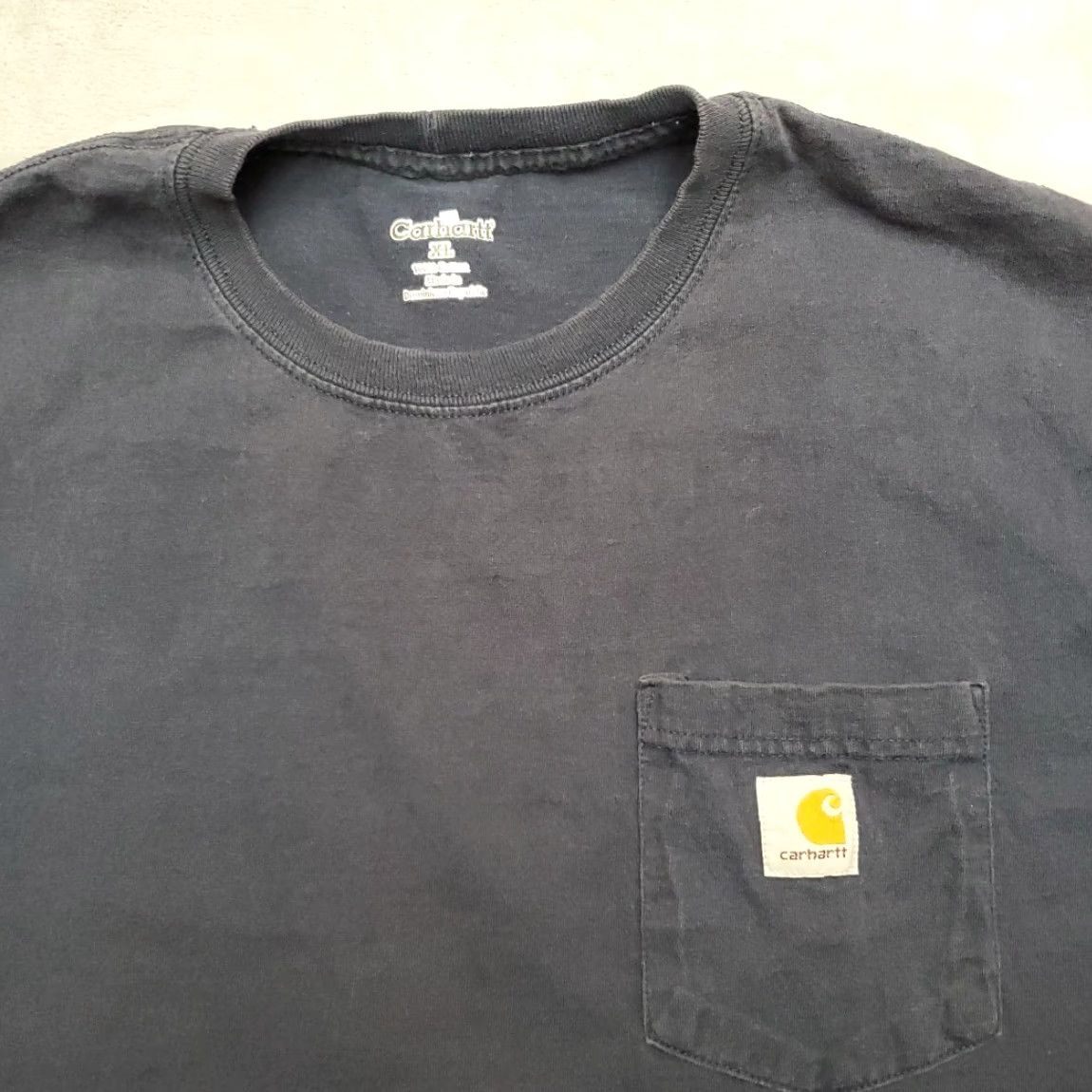 Carhartt VINTAGE Carhartt Shirt Men XL Black Faded Short Sleeve Crewneck Pocket Work Street TEE Size US XL / EU 56 / 4 - 2 Thumbnail