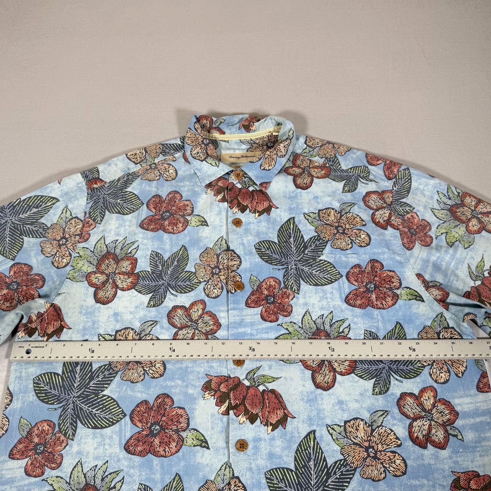 Tommy Bahama Tommy Bahama Shirt Mens XL Blue Floral Hawaiian Silk Button Up Beach Aloha Size US XL / EU 56 / 4 - 4 Thumbnail