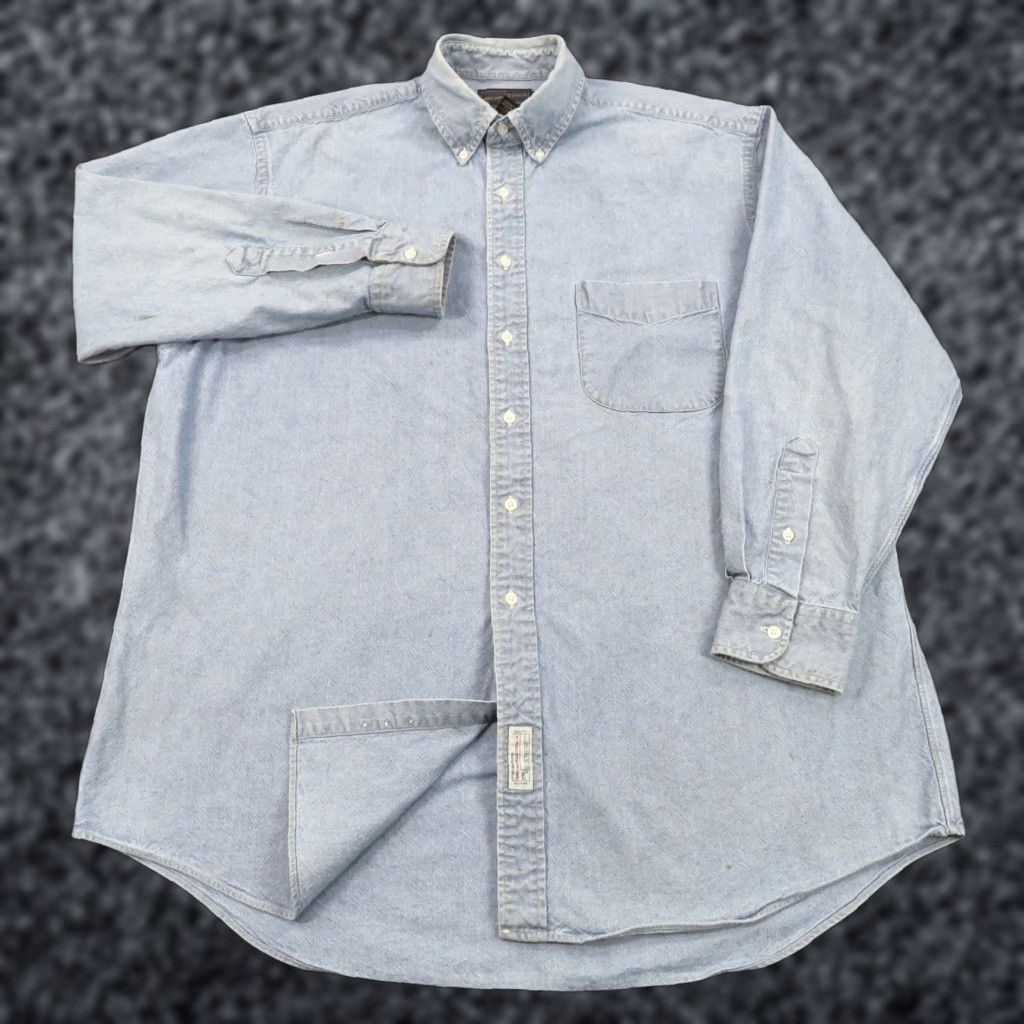 Abercrombie & Fitch VTG Abercrombie Fitch Shirt 16R XL Mens Denim Thick Heavy 90s Preppy Safari Size US XL / EU 56 / 4 - 1 Thumbnail