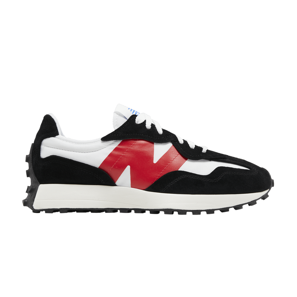 image of New Balance 327 Black White Red Shoes, Men's (Size 11)